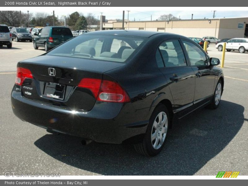 Nighthawk Black Pearl / Gray 2008 Honda Civic LX Sedan