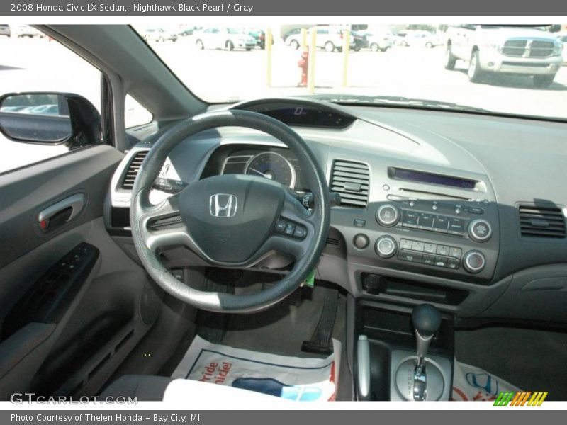 Nighthawk Black Pearl / Gray 2008 Honda Civic LX Sedan