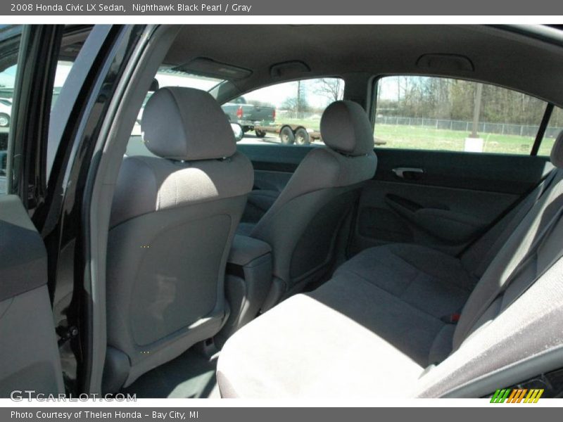 Nighthawk Black Pearl / Gray 2008 Honda Civic LX Sedan