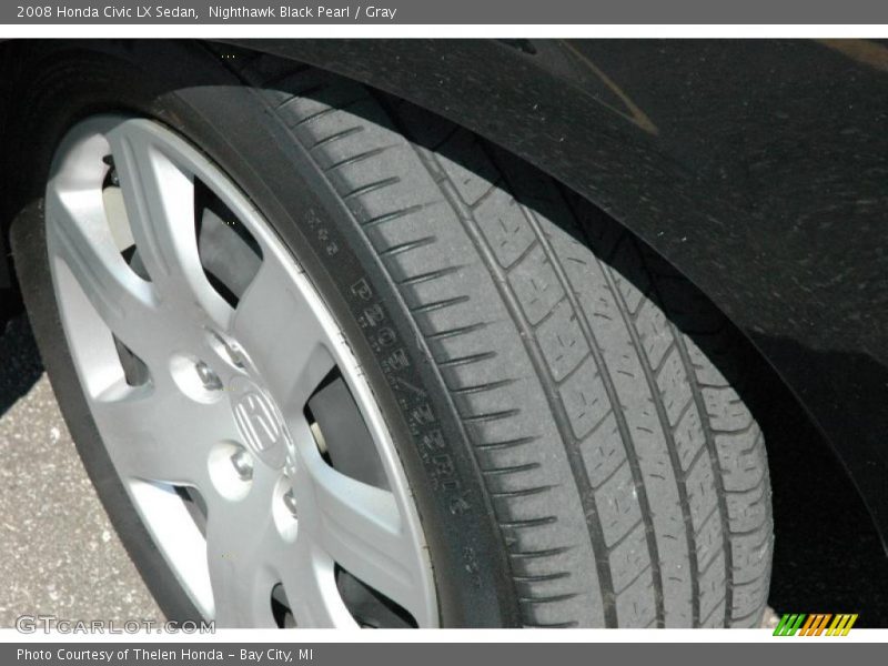 Nighthawk Black Pearl / Gray 2008 Honda Civic LX Sedan