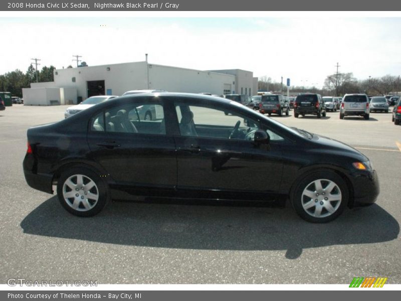 Nighthawk Black Pearl / Gray 2008 Honda Civic LX Sedan