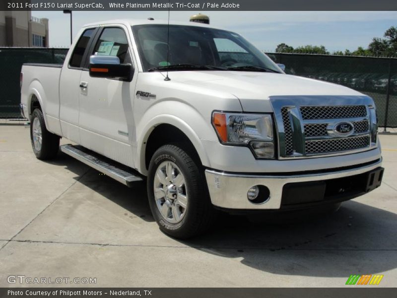 White Platinum Metallic Tri-Coat / Pale Adobe 2011 Ford F150 Lariat SuperCab
