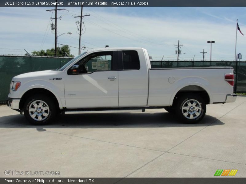 White Platinum Metallic Tri-Coat / Pale Adobe 2011 Ford F150 Lariat SuperCab