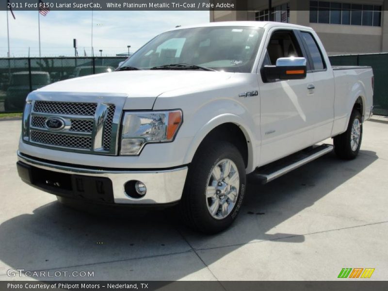 White Platinum Metallic Tri-Coat / Pale Adobe 2011 Ford F150 Lariat SuperCab