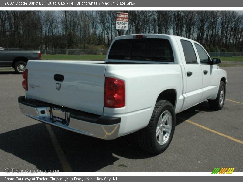 Bright White / Medium Slate Gray 2007 Dodge Dakota ST Quad Cab 4x4