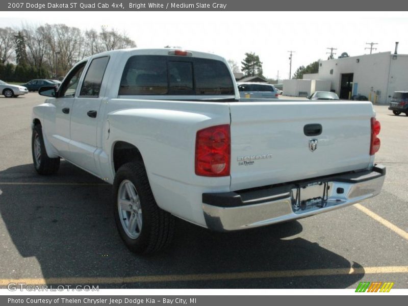 Bright White / Medium Slate Gray 2007 Dodge Dakota ST Quad Cab 4x4
