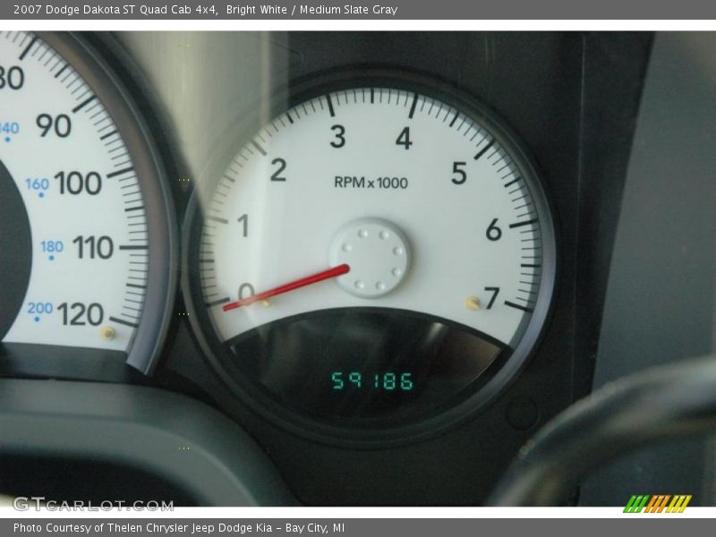 Bright White / Medium Slate Gray 2007 Dodge Dakota ST Quad Cab 4x4