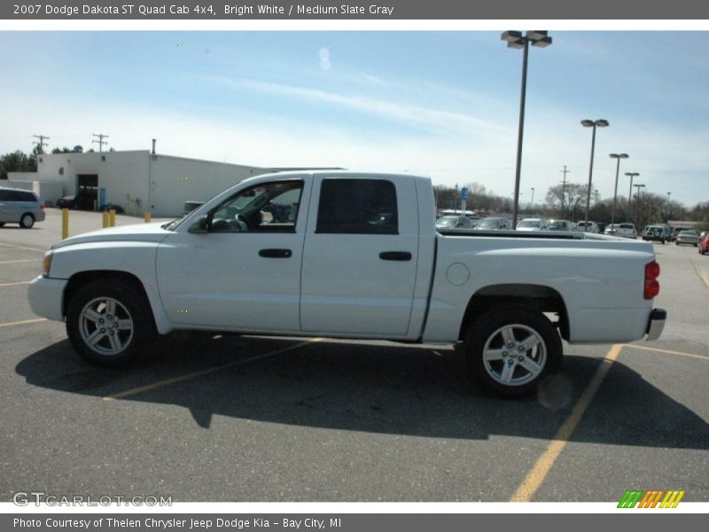 Bright White / Medium Slate Gray 2007 Dodge Dakota ST Quad Cab 4x4
