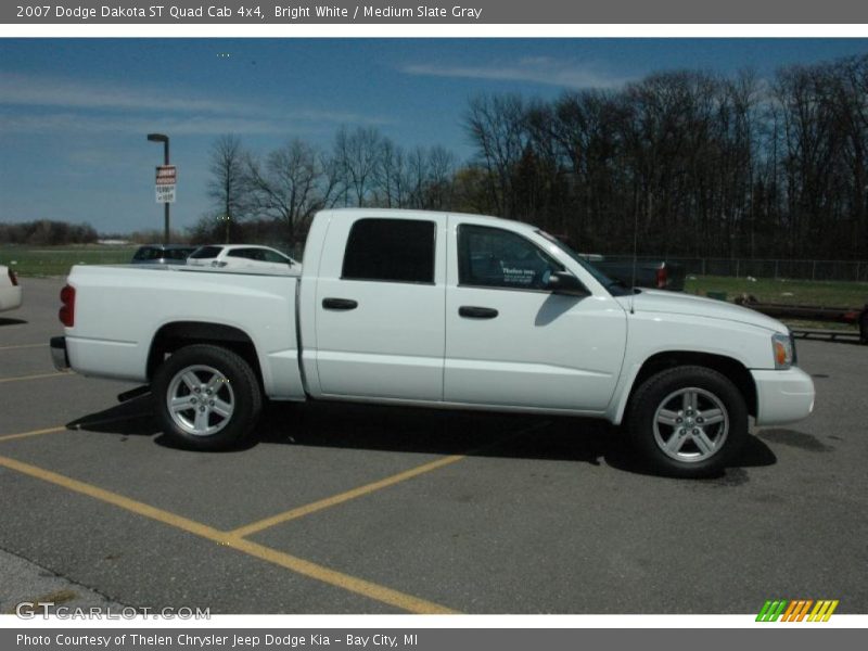 Bright White / Medium Slate Gray 2007 Dodge Dakota ST Quad Cab 4x4