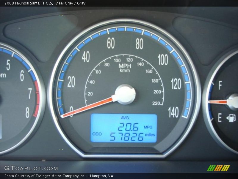 Steel Gray / Gray 2008 Hyundai Santa Fe GLS
