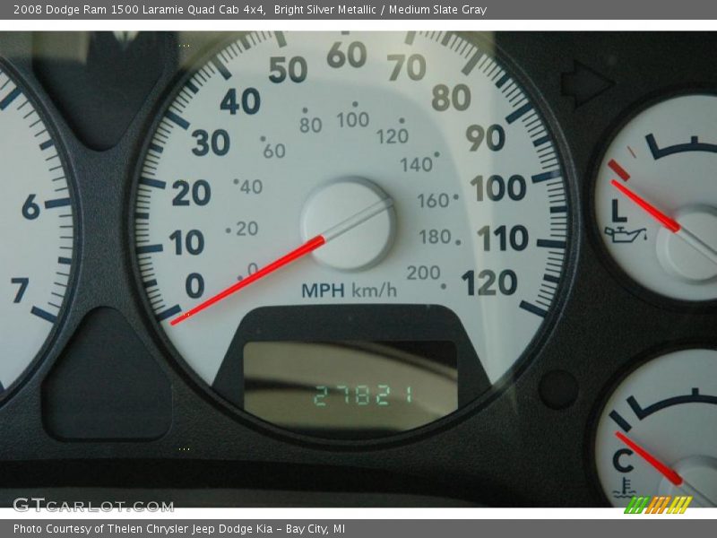 Bright Silver Metallic / Medium Slate Gray 2008 Dodge Ram 1500 Laramie Quad Cab 4x4