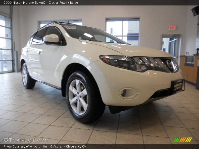 Glacier Pearl / Beige 2009 Nissan Murano SL AWD