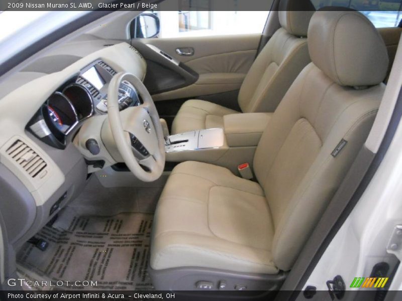 Glacier Pearl / Beige 2009 Nissan Murano SL AWD