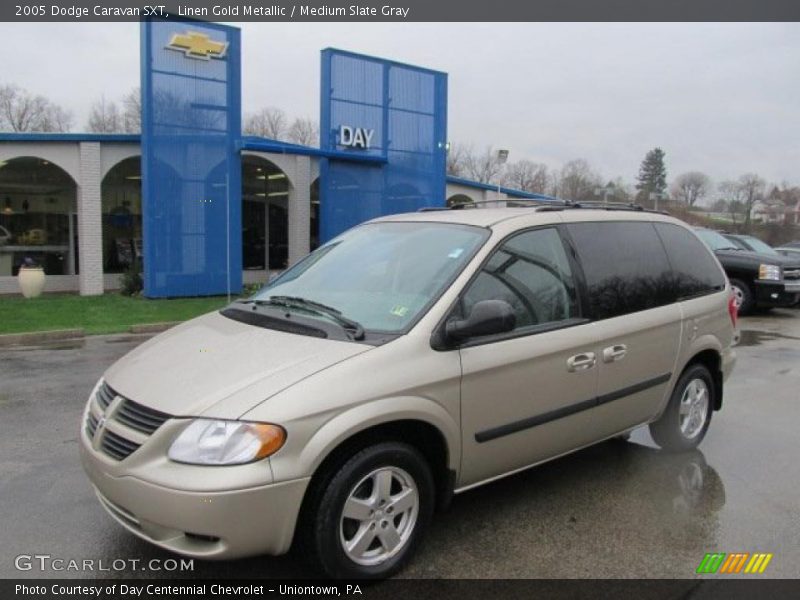 Linen Gold Metallic / Medium Slate Gray 2005 Dodge Caravan SXT