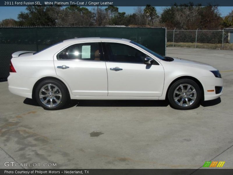 White Platinum Tri-Coat / Ginger Leather 2011 Ford Fusion SEL