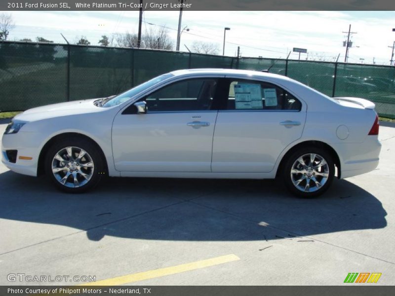 White Platinum Tri-Coat / Ginger Leather 2011 Ford Fusion SEL