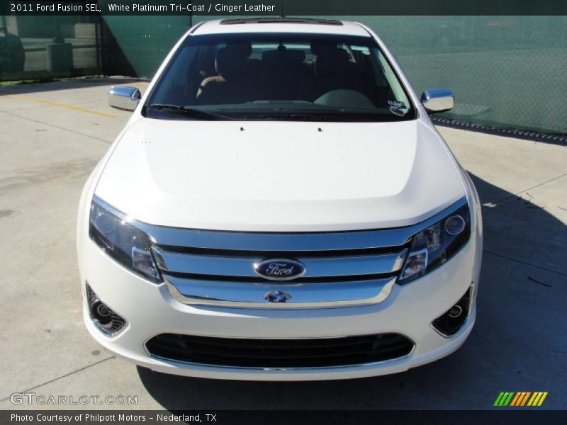 White Platinum Tri-Coat / Ginger Leather 2011 Ford Fusion SEL