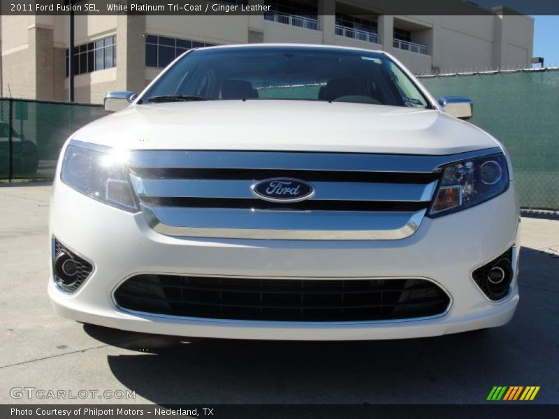 White Platinum Tri-Coat / Ginger Leather 2011 Ford Fusion SEL