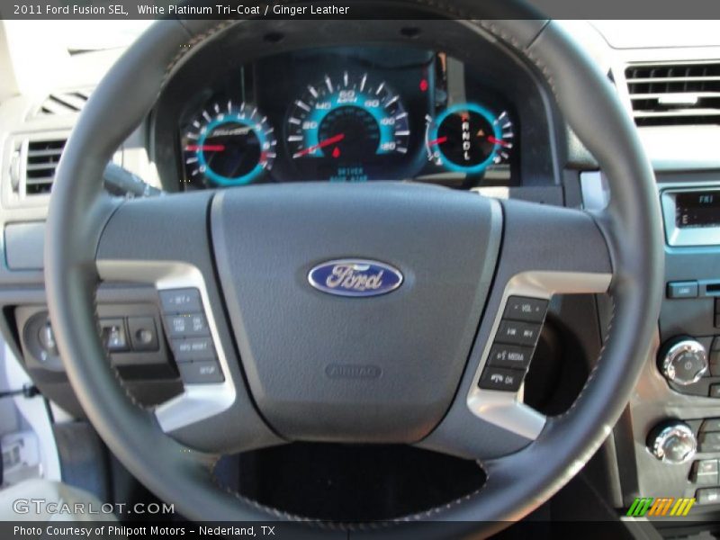 White Platinum Tri-Coat / Ginger Leather 2011 Ford Fusion SEL