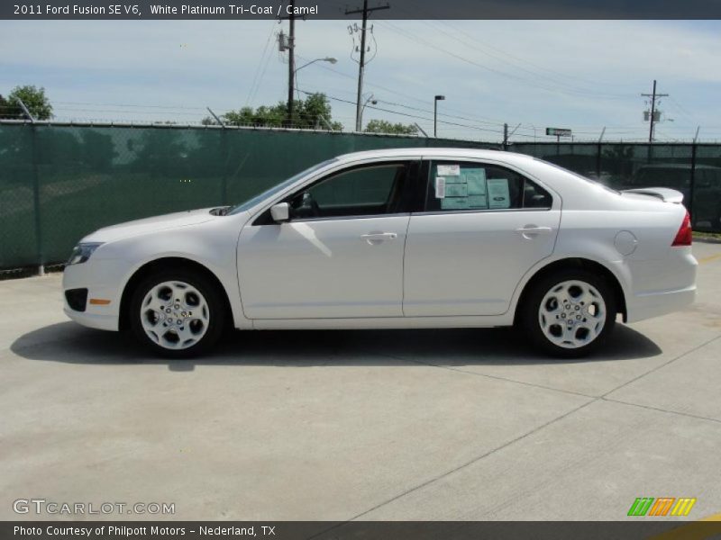 White Platinum Tri-Coat / Camel 2011 Ford Fusion SE V6