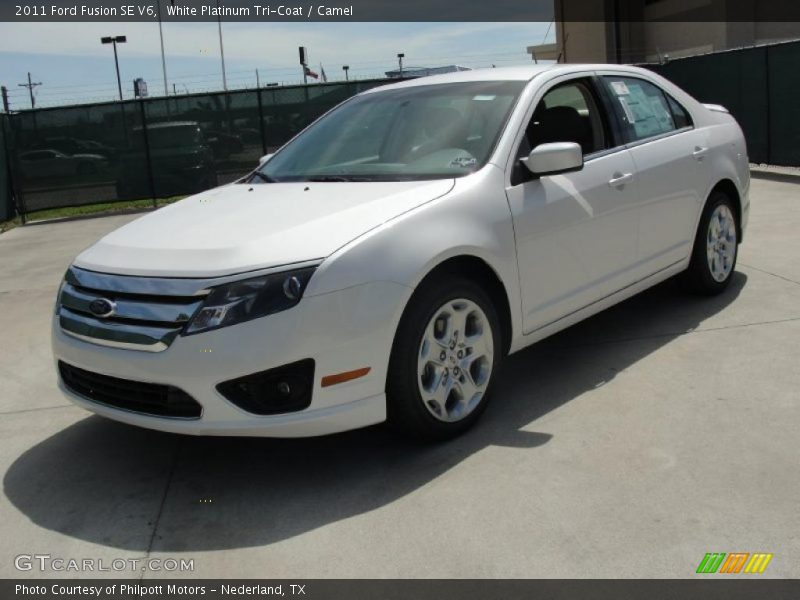 White Platinum Tri-Coat / Camel 2011 Ford Fusion SE V6