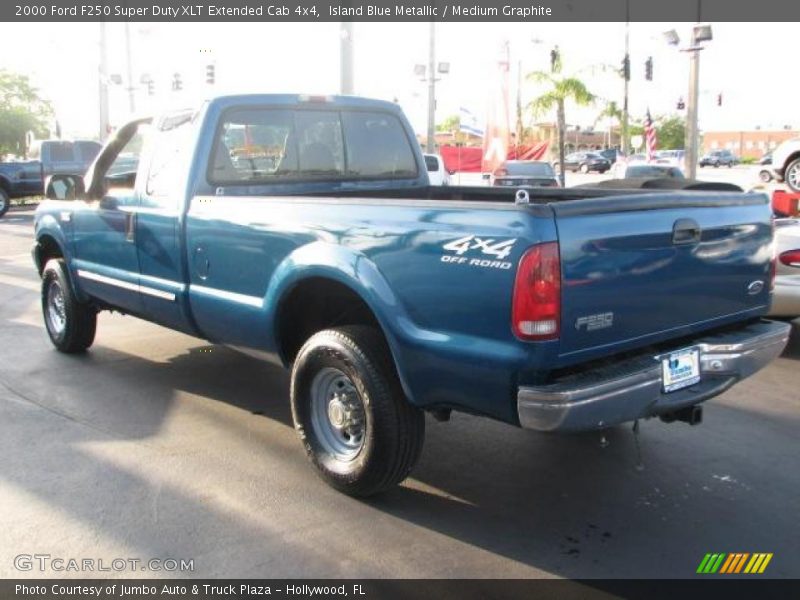 Island Blue Metallic / Medium Graphite 2000 Ford F250 Super Duty XLT Extended Cab 4x4