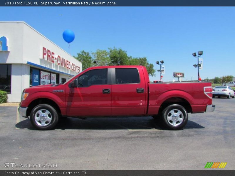 Vermillion Red / Medium Stone 2010 Ford F150 XLT SuperCrew