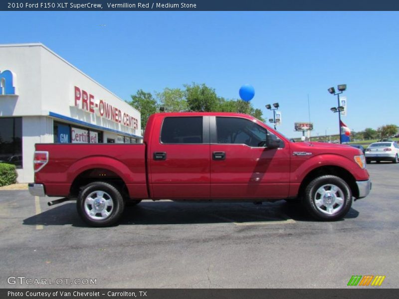 Vermillion Red / Medium Stone 2010 Ford F150 XLT SuperCrew