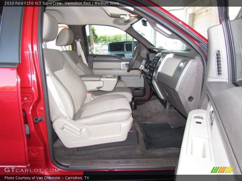 Vermillion Red / Medium Stone 2010 Ford F150 XLT SuperCrew