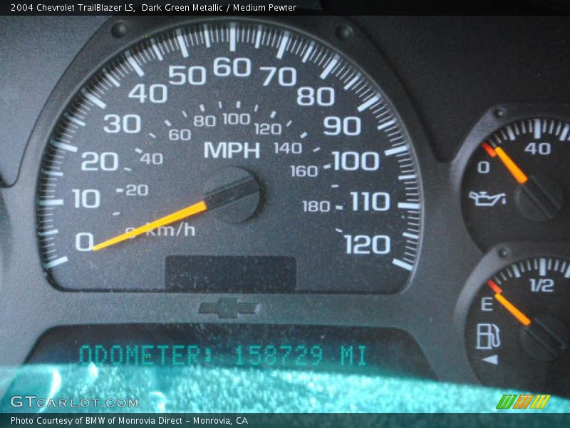 Dark Green Metallic / Medium Pewter 2004 Chevrolet TrailBlazer LS