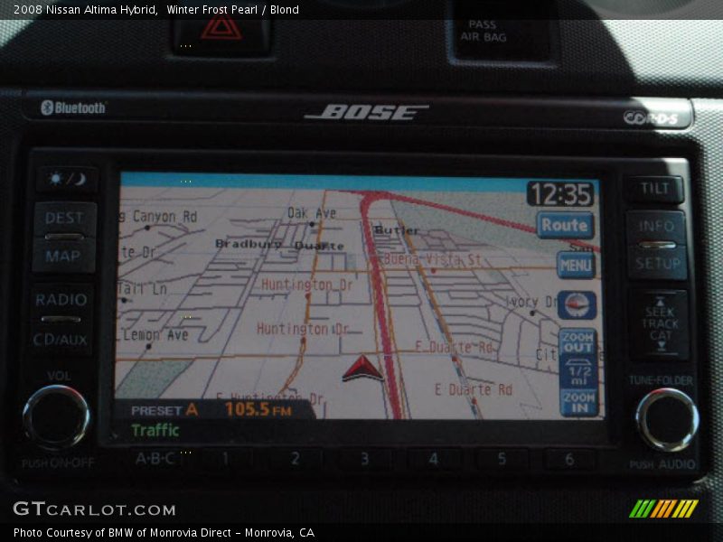 Navigation of 2008 Altima Hybrid