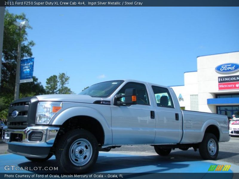 Ingot Silver Metallic / Steel Gray 2011 Ford F250 Super Duty XL Crew Cab 4x4