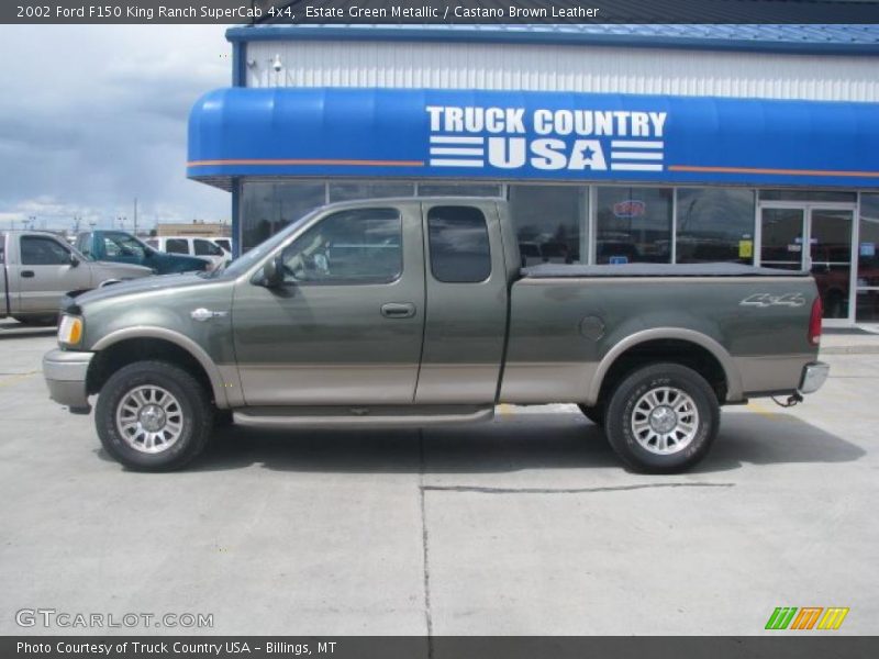 Estate Green Metallic / Castano Brown Leather 2002 Ford F150 King Ranch SuperCab 4x4