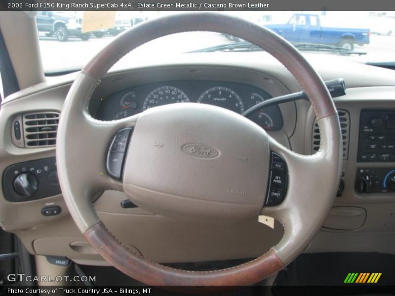 Estate Green Metallic / Castano Brown Leather 2002 Ford F150 King Ranch SuperCab 4x4