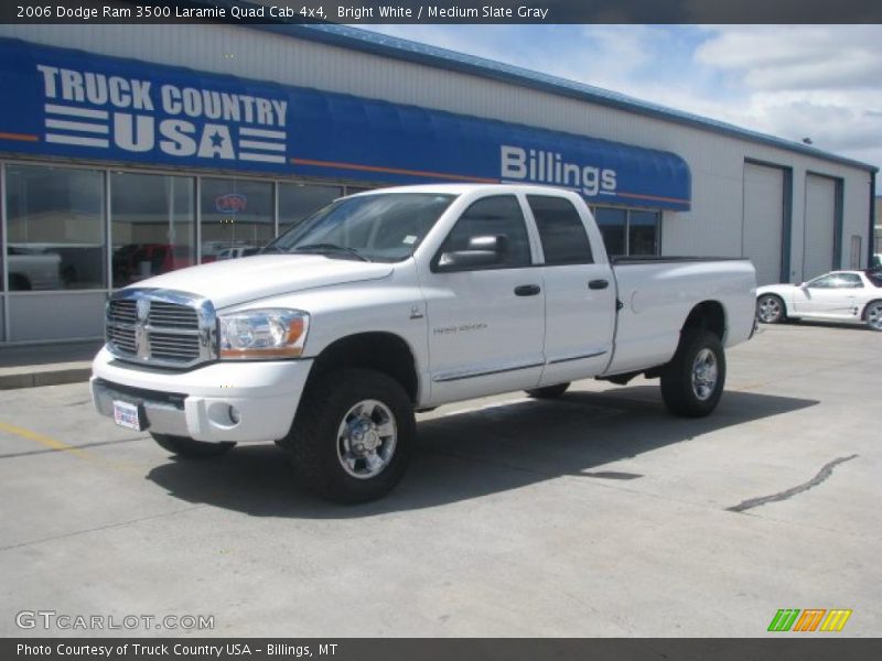 Bright White / Medium Slate Gray 2006 Dodge Ram 3500 Laramie Quad Cab 4x4