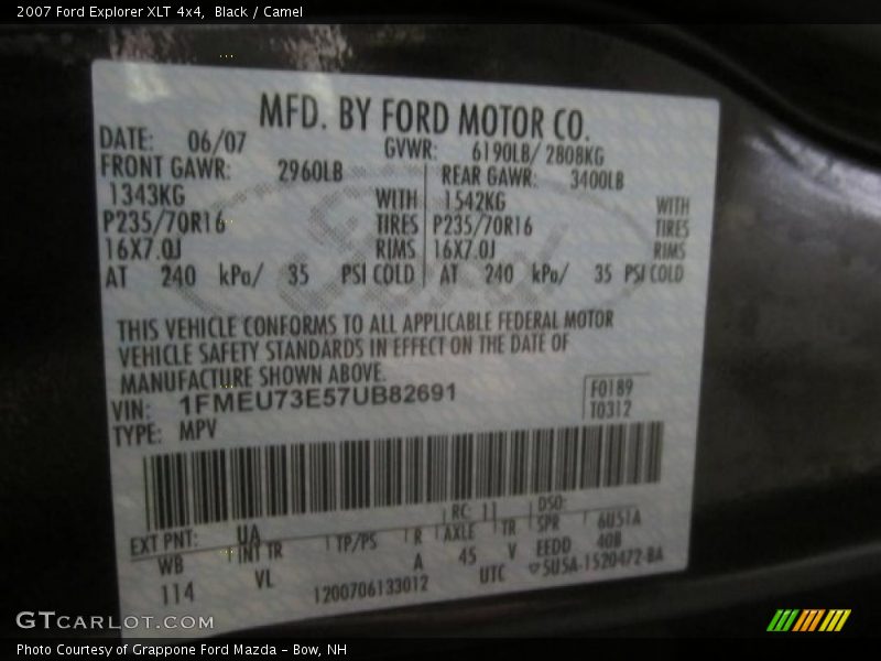 Black / Camel 2007 Ford Explorer XLT 4x4