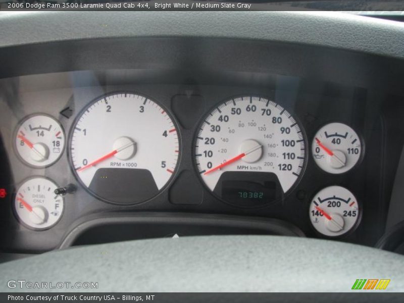 Bright White / Medium Slate Gray 2006 Dodge Ram 3500 Laramie Quad Cab 4x4