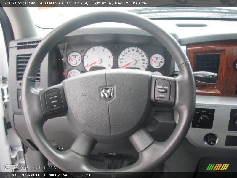 Bright White / Medium Slate Gray 2006 Dodge Ram 3500 Laramie Quad Cab 4x4