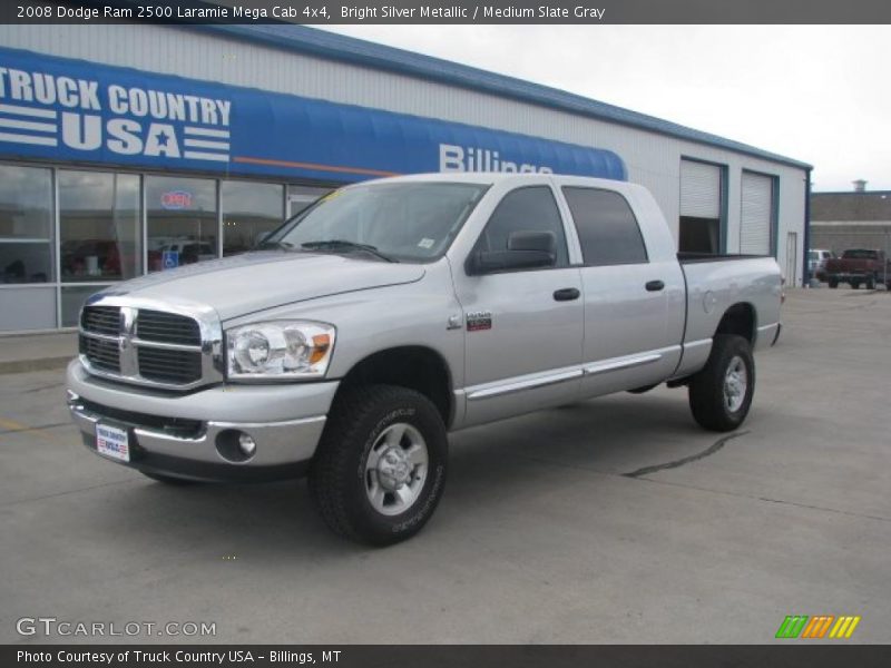 Bright Silver Metallic / Medium Slate Gray 2008 Dodge Ram 2500 Laramie Mega Cab 4x4