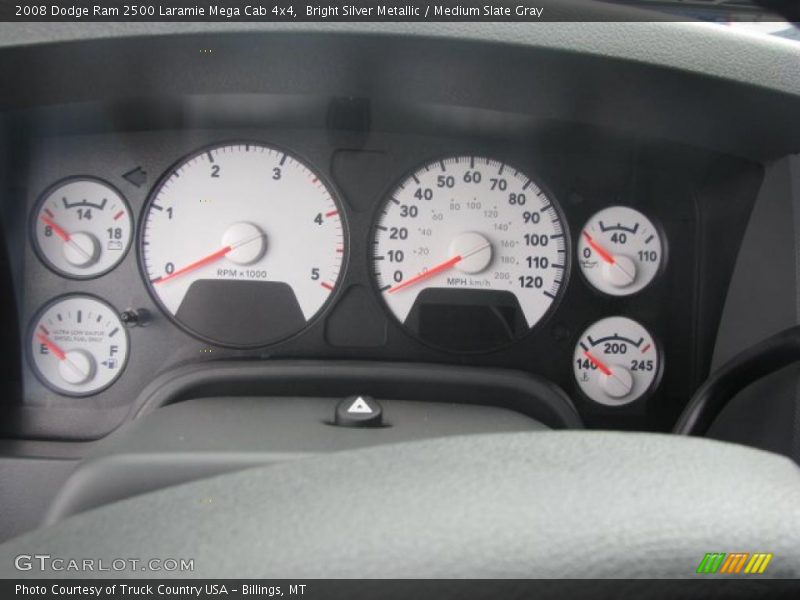 Bright Silver Metallic / Medium Slate Gray 2008 Dodge Ram 2500 Laramie Mega Cab 4x4