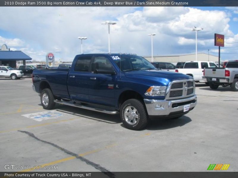 Deep Water Blue / Dark Slate/Medium Graystone 2010 Dodge Ram 3500 Big Horn Edition Crew Cab 4x4