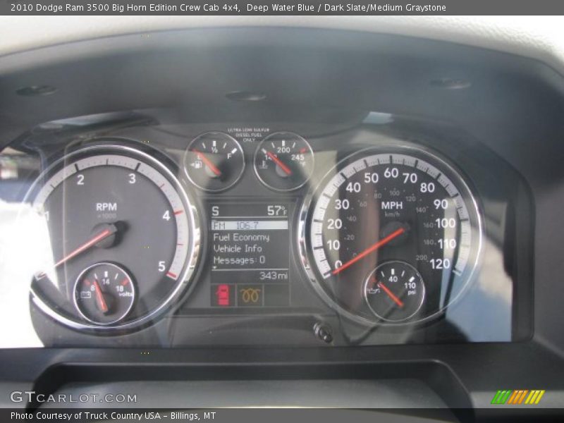 Deep Water Blue / Dark Slate/Medium Graystone 2010 Dodge Ram 3500 Big Horn Edition Crew Cab 4x4