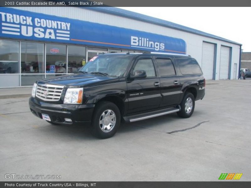 Sable Black / Shale 2003 Cadillac Escalade ESV AWD