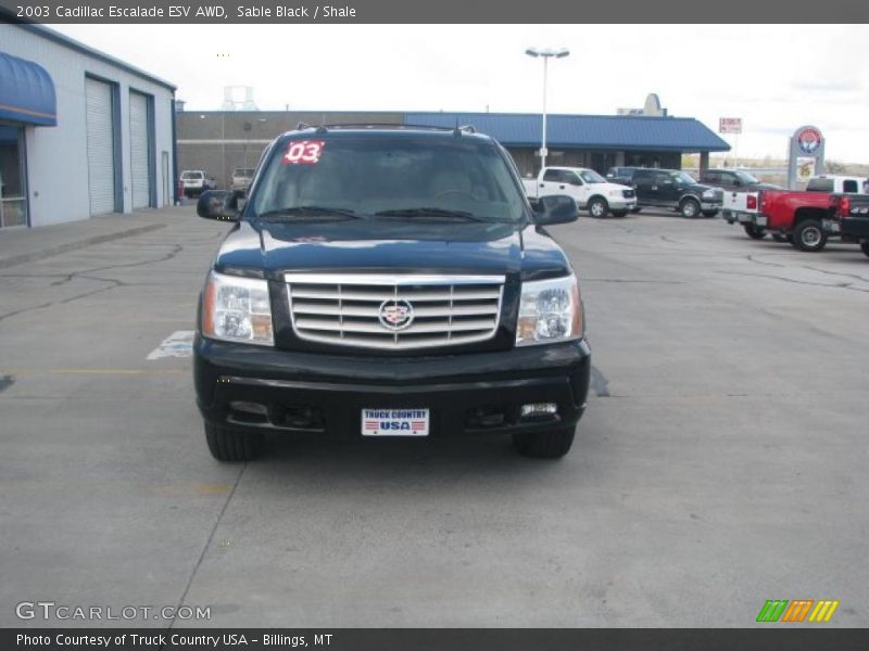 Sable Black / Shale 2003 Cadillac Escalade ESV AWD