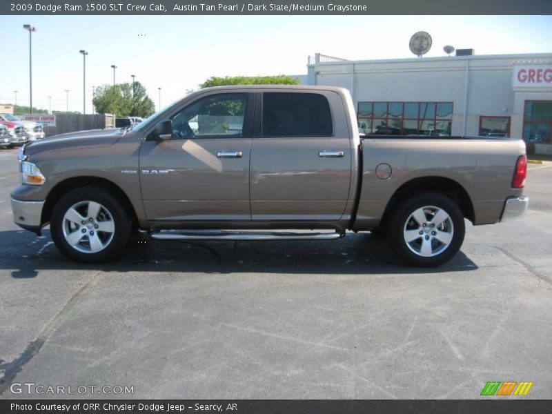 Austin Tan Pearl / Dark Slate/Medium Graystone 2009 Dodge Ram 1500 SLT Crew Cab
