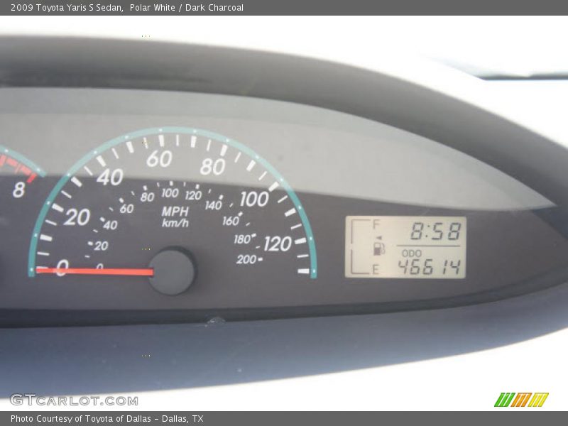 Polar White / Dark Charcoal 2009 Toyota Yaris S Sedan