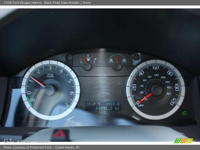 Black Pearl Slate Metallic / Stone 2008 Ford Escape Hybrid