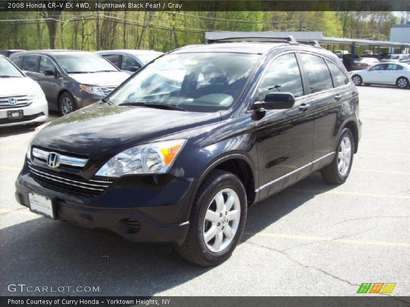 Nighthawk Black Pearl / Gray 2008 Honda CR-V EX 4WD