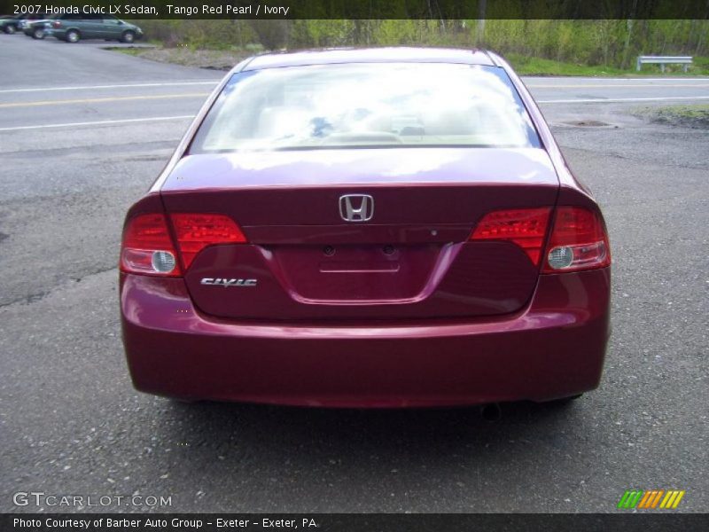 Tango Red Pearl / Ivory 2007 Honda Civic LX Sedan