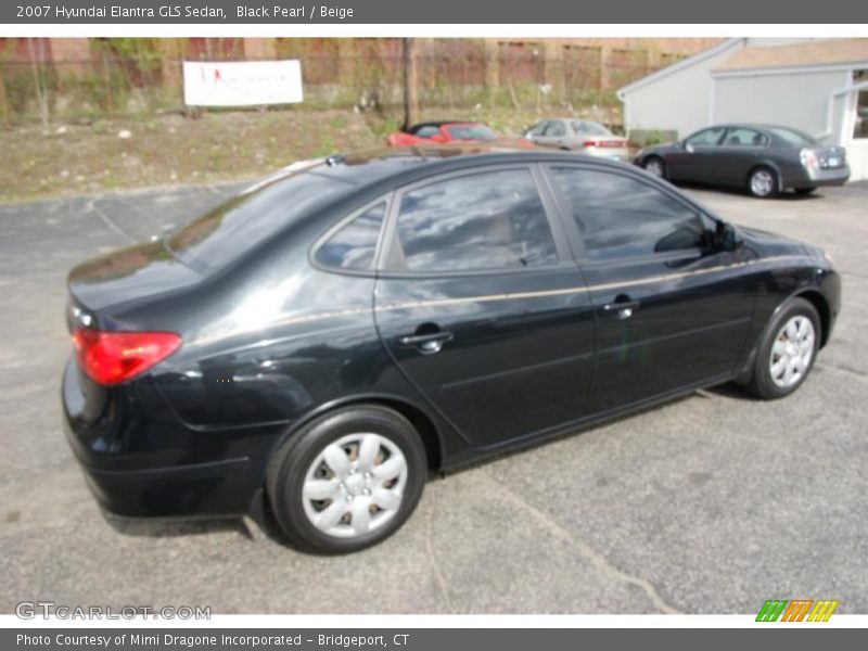 Black Pearl / Beige 2007 Hyundai Elantra GLS Sedan